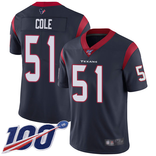 Houston Texans Limited Navy Blue Men Dylan Cole Home Jersey NFL Football 51 100th Season Vapor Untouchable